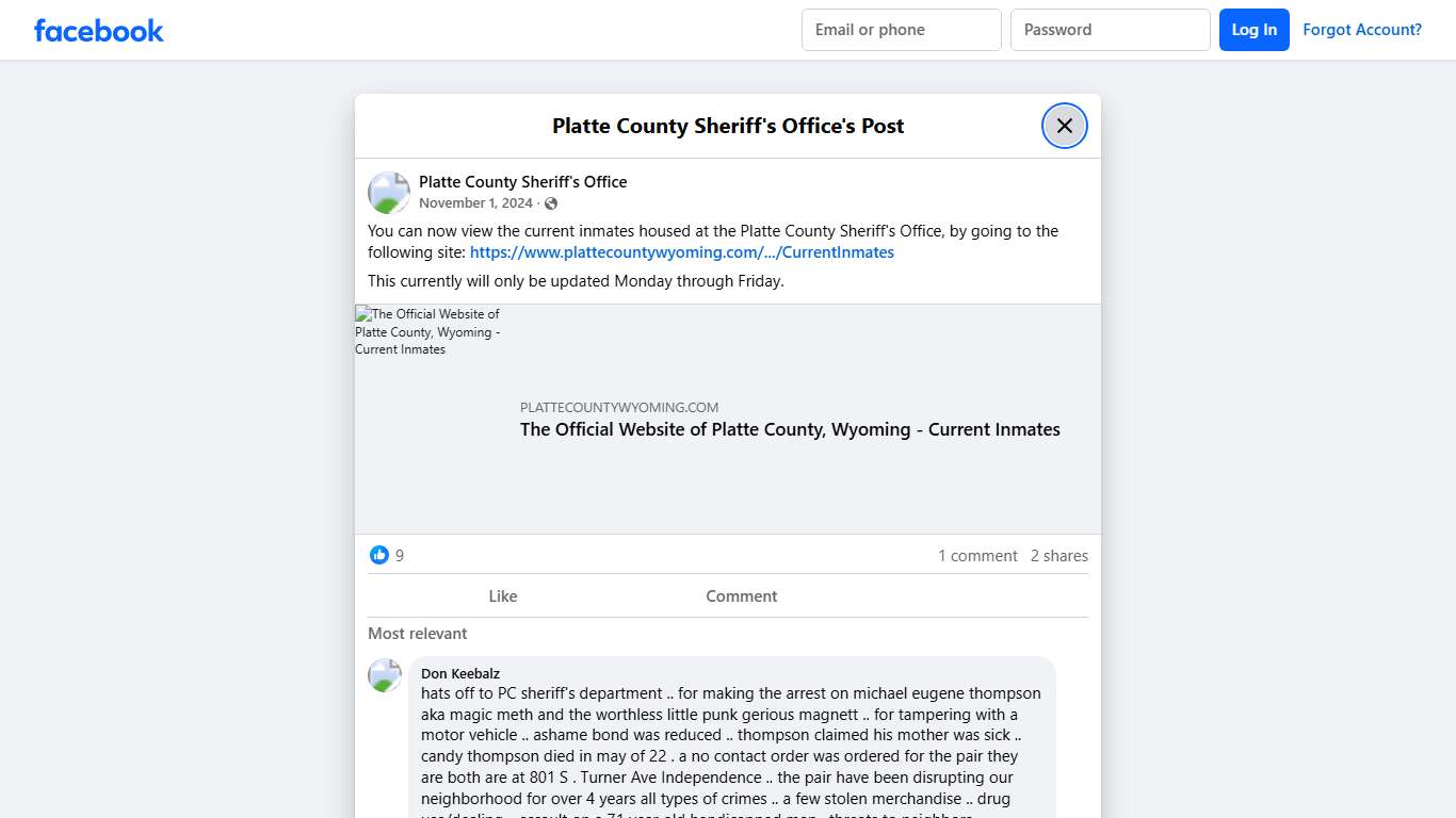 You can now view the... - Platte County Sheriff's Office Facebook